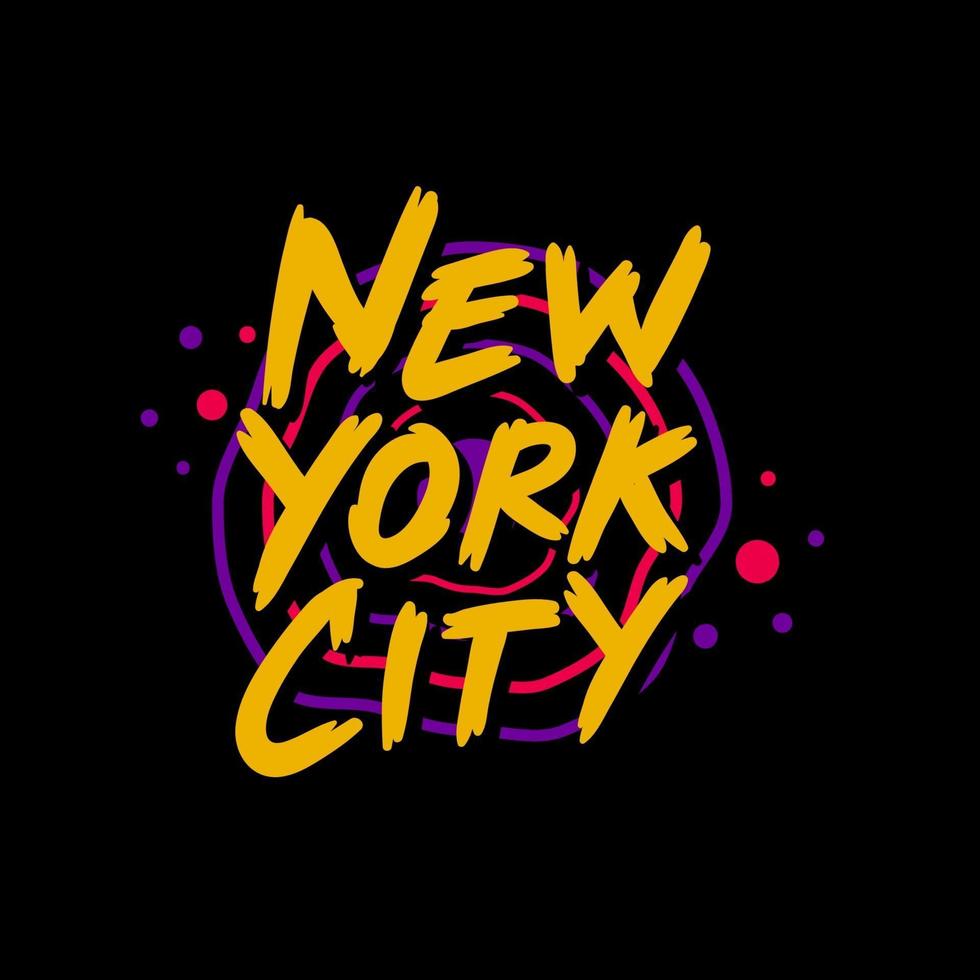 design della maglietta tipografica di new york city vettore