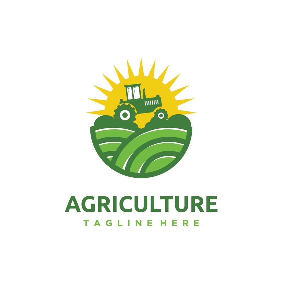 agricoltura azienda agricola logo design icona vettore