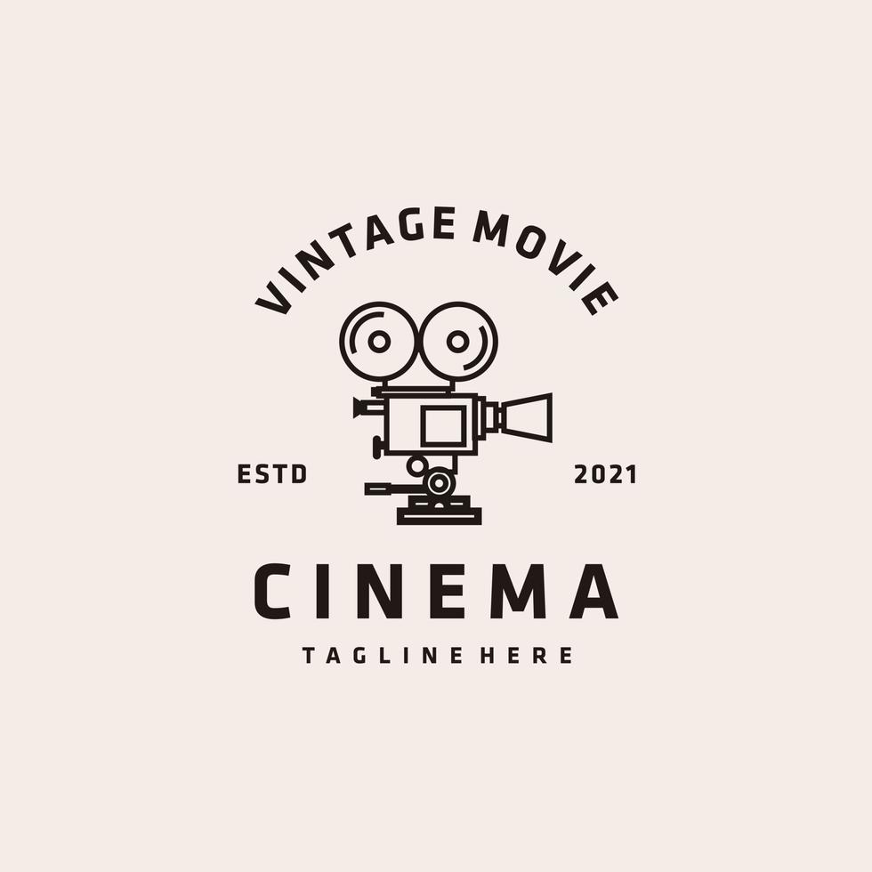 Vintage ▾ film telecamera e film logo design ispirazione vettore