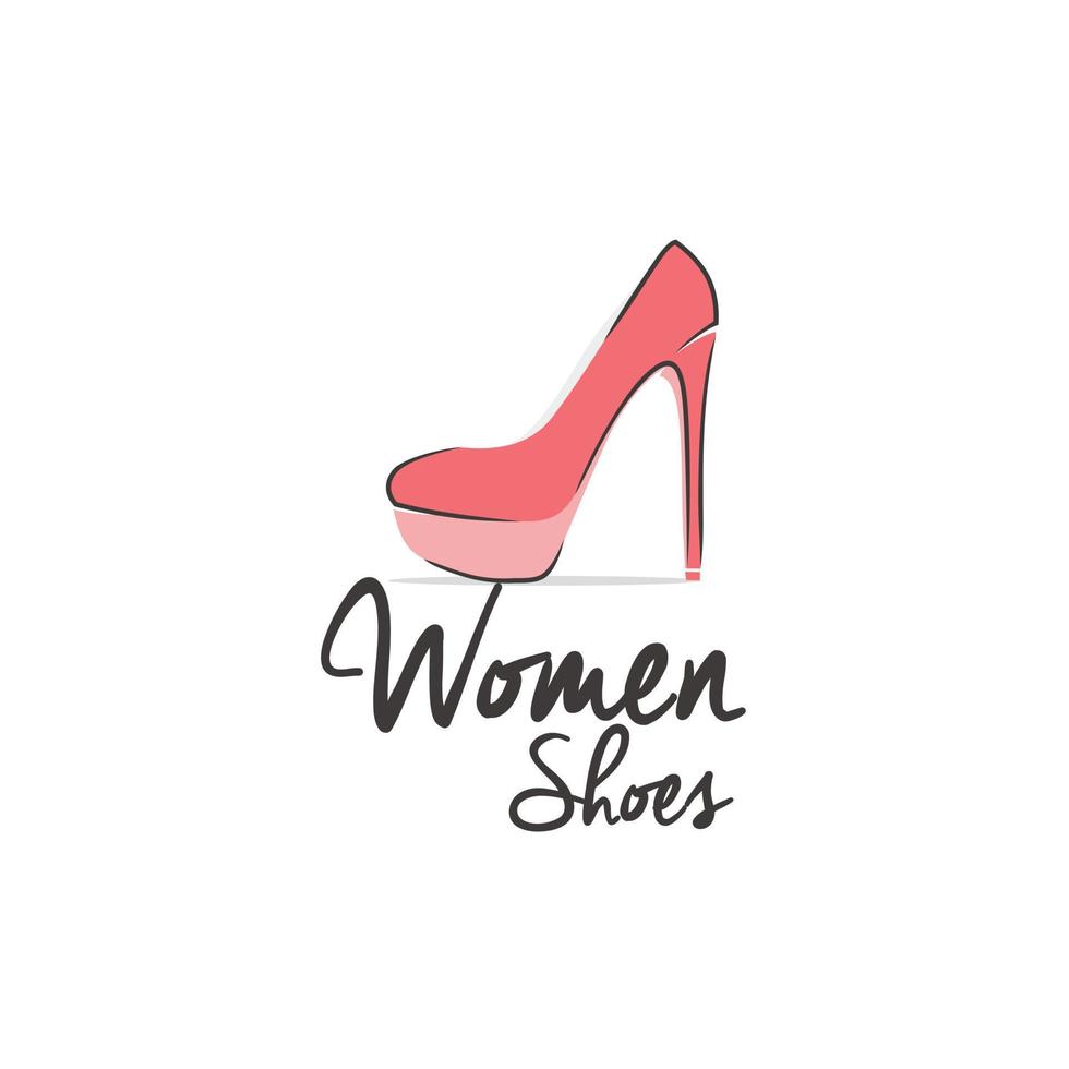donne scarpa alto tacchi bellezza logo design icona vettore