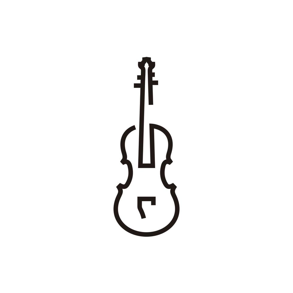 violino viola violino violoncello strumento linea arte logo design vettore