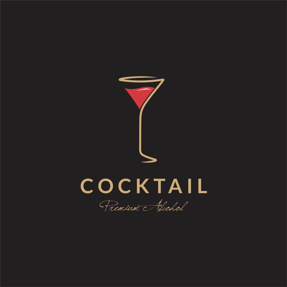 cocktail bicchiere Vintage ▾ logo design vettore ispirazione