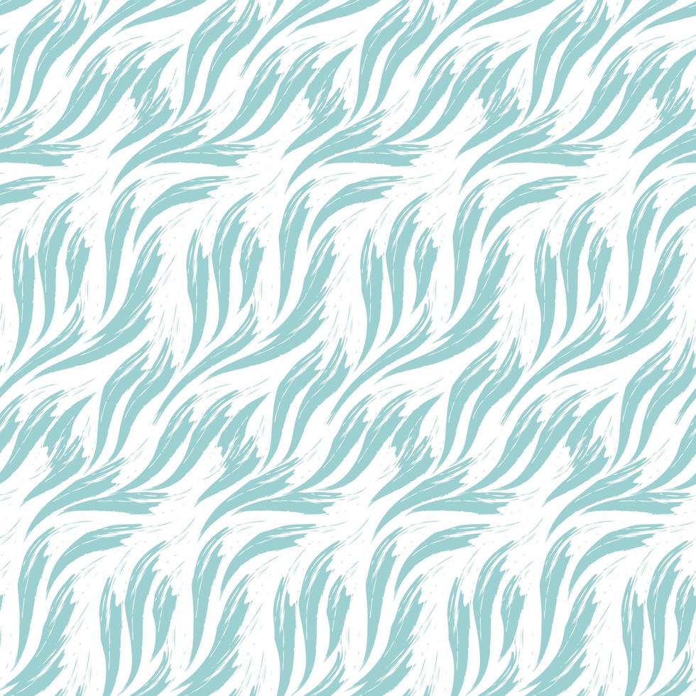 Vector seamless pattern di onde dipinte da vernici di blu isolato su sfondo bianco. struttura del mare o flusso del fiume