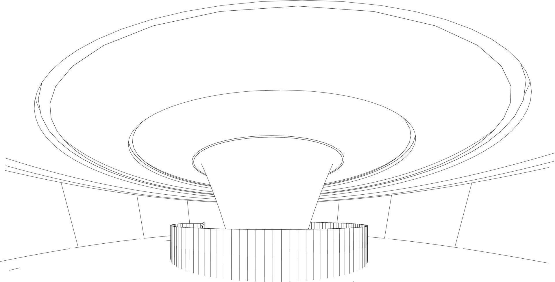 3d illustrazione di edificio nel concetto vettore