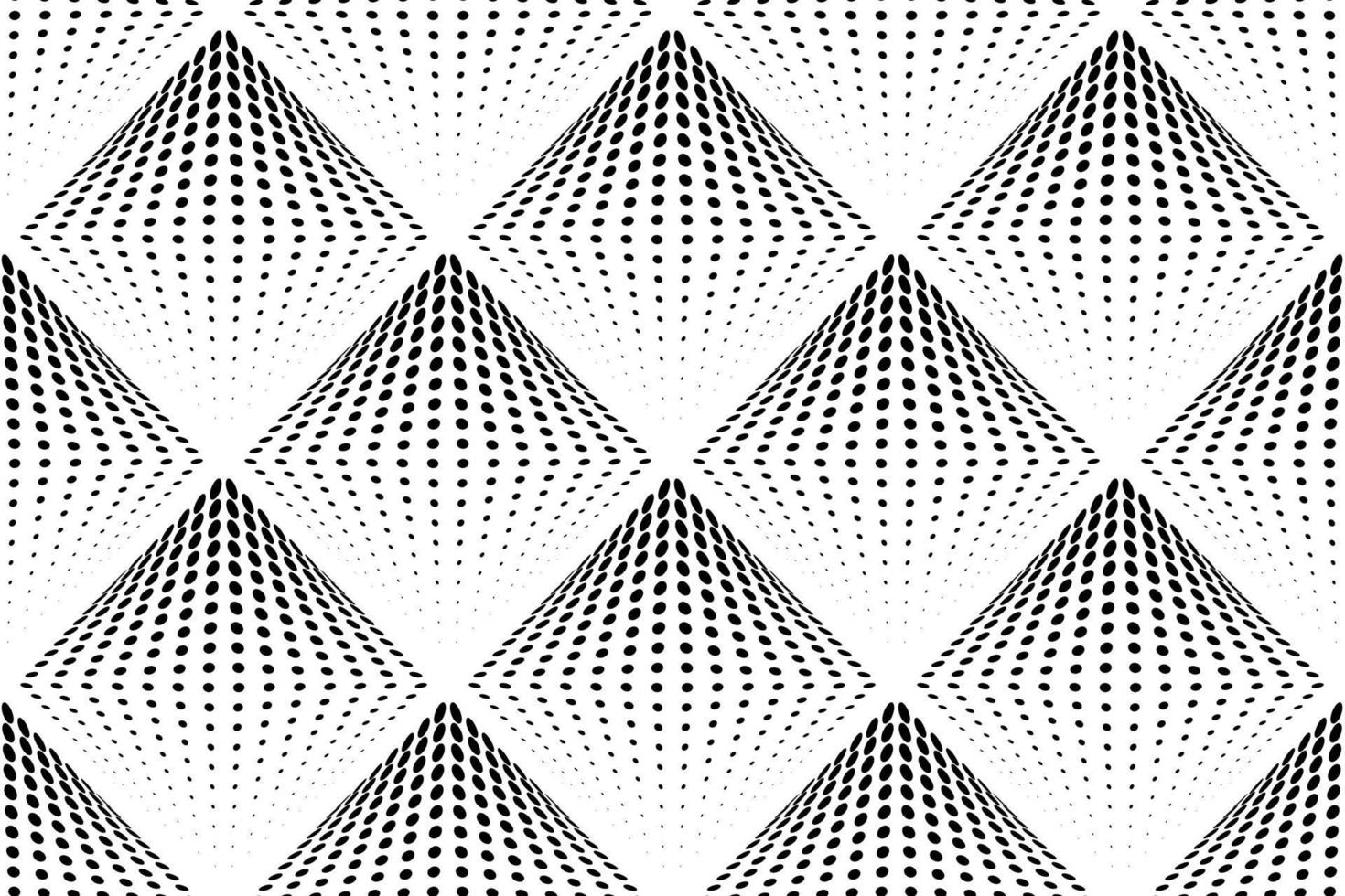 astratto nero e bianca senza soluzione di continuità modello con tridimensionale mezzitoni rombo. tratteggiata geometrico sfondo. vettore