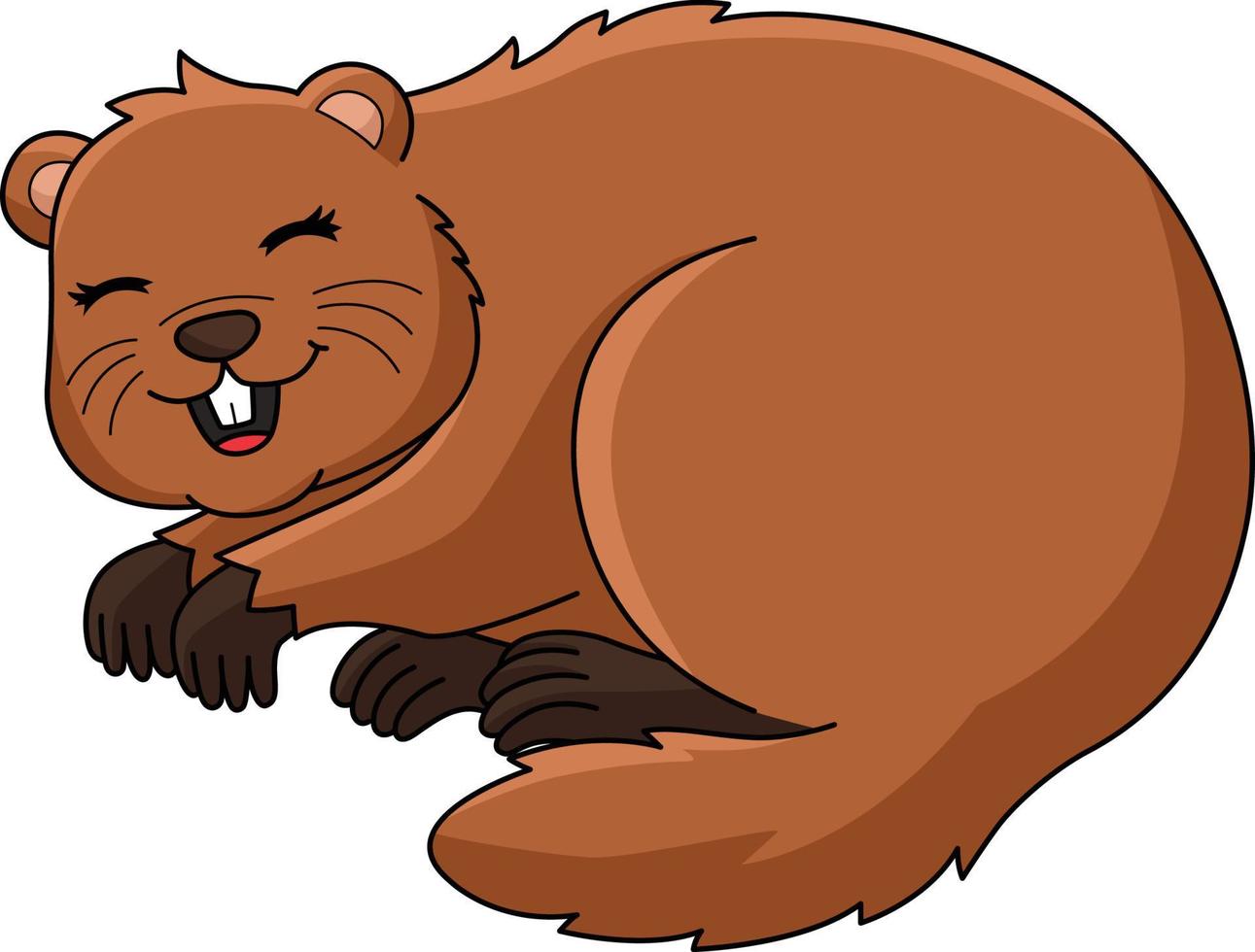 marmotta in letargo cartone animato colorato clipart vettore