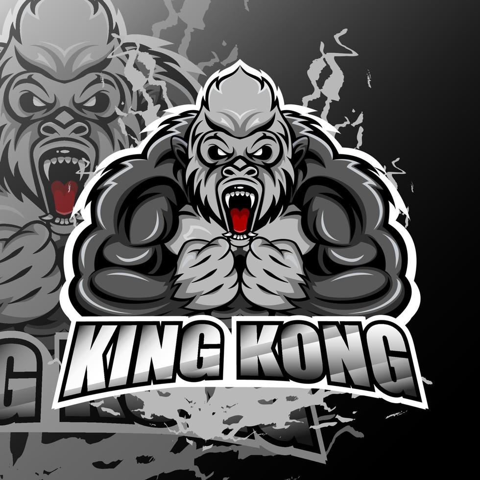 re kong esport logo portafortuna design vettore