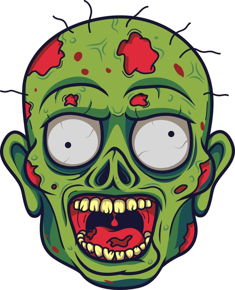 cartone animato zombie testa vettore