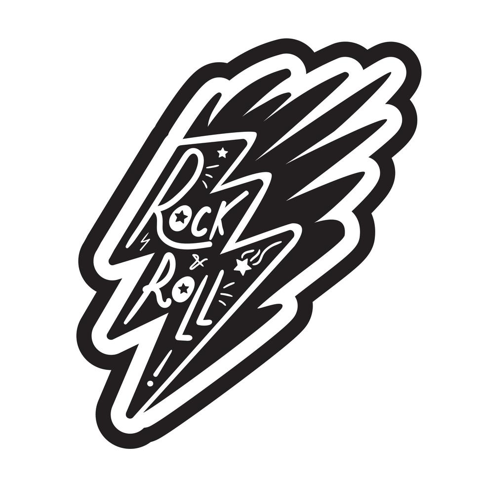 lettering rock and roll vettore