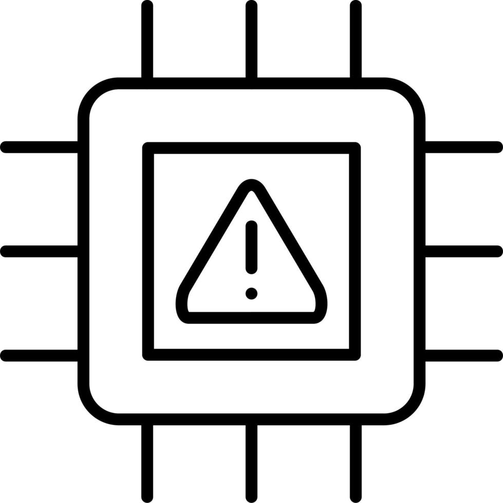 processore warning vettore icona