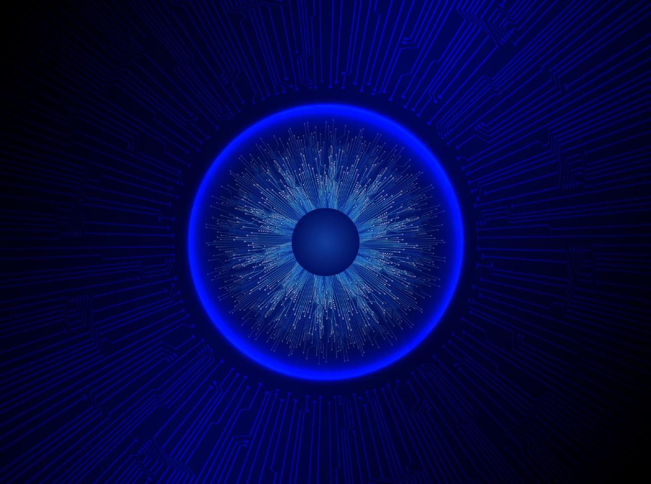 moderno olografico occhio palla su tecnologia sfondo vettore