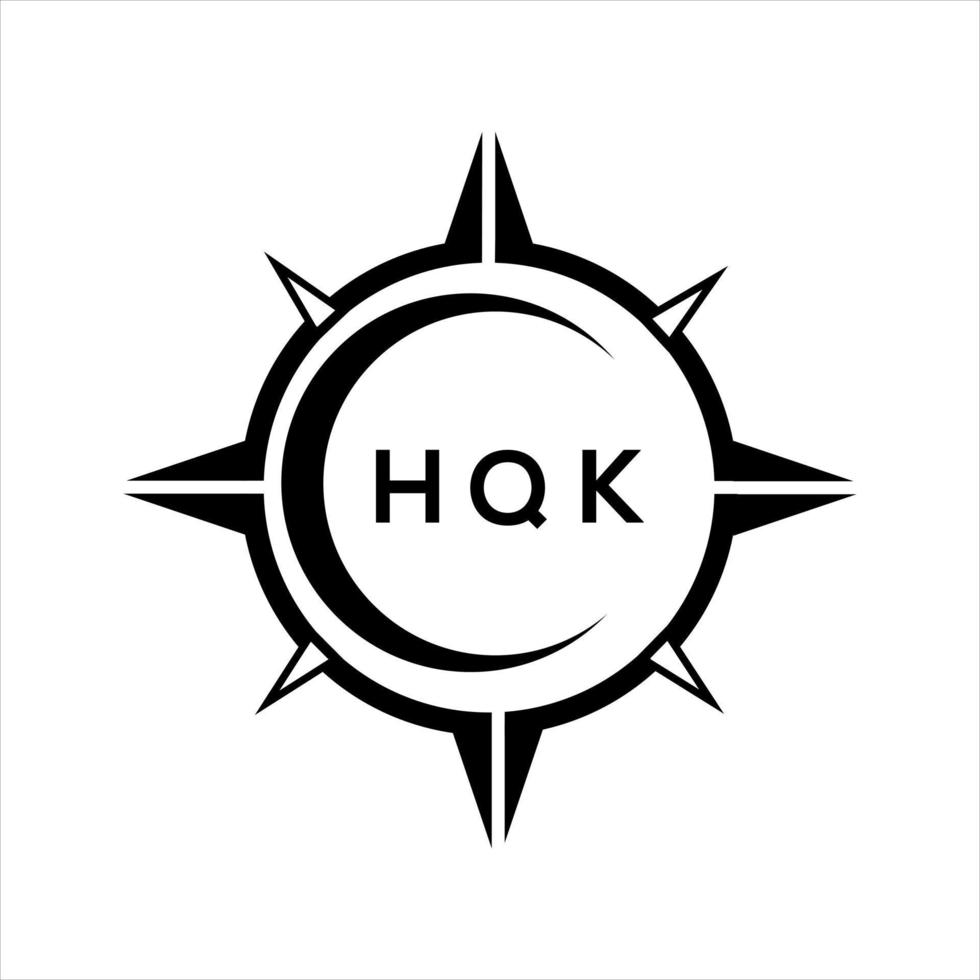 hqk astratto tecnologia cerchio ambientazione logo design su bianca sfondo. hqk creativo iniziali lettera logo. vettore