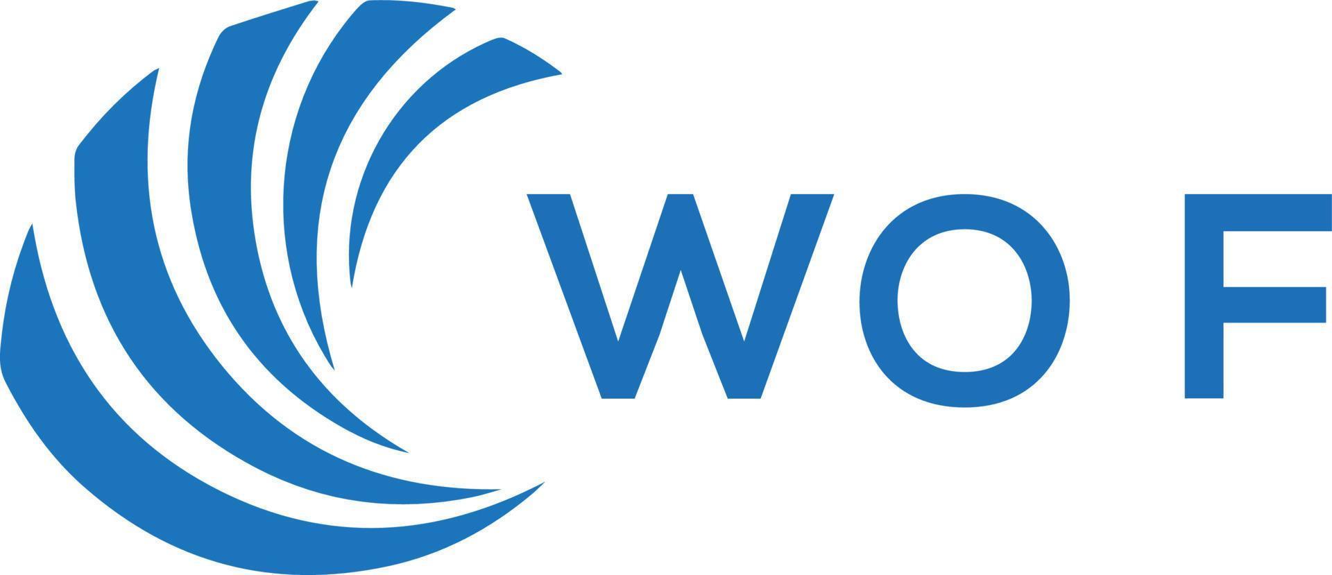 wof lettera logo design su bianca sfondo. wof creativo cerchio lettera logo concetto. wof lettera design. vettore