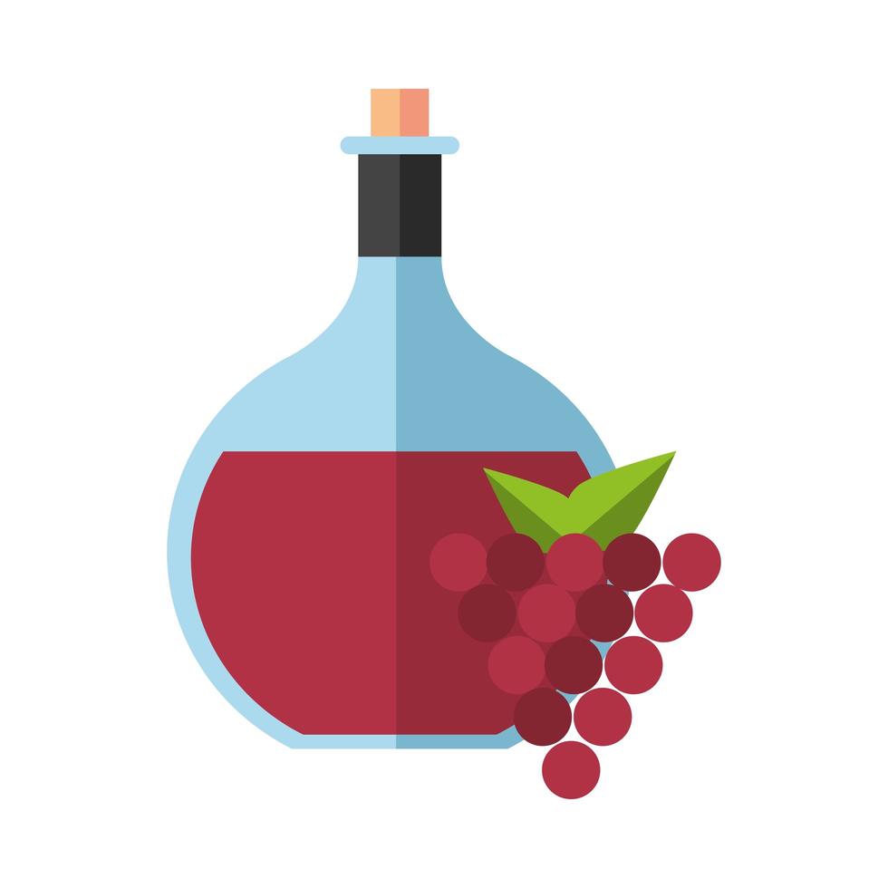 vaso di vino con l'uva vettore