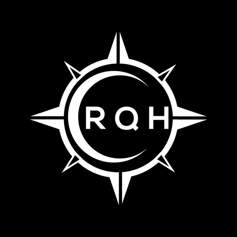 rqh astratto tecnologia cerchio ambientazione logo design su nero sfondo. rqh creativo iniziali lettera logo concetto. vettore