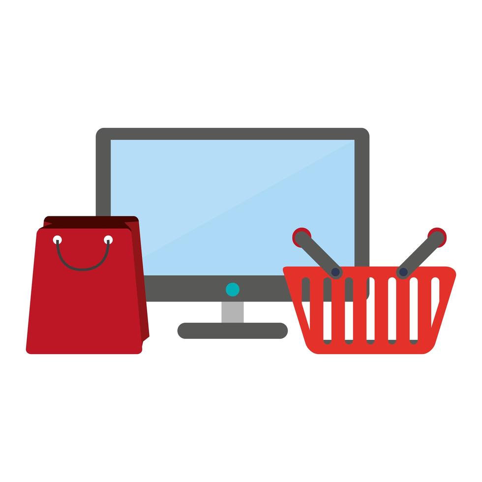 cartone animato di vendita e-commerce dello shopping online vettore