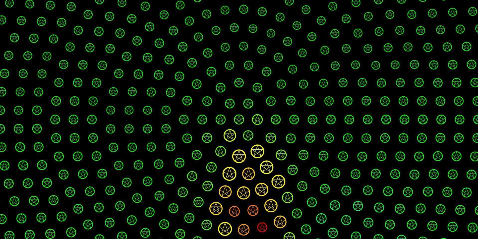 trama vettoriale verde scuro, rosso con simboli religiosi.