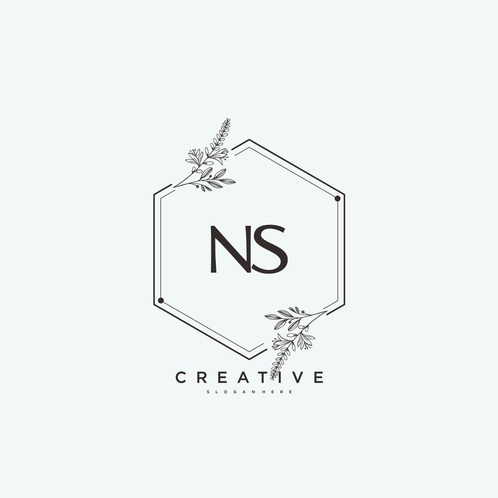 ns bellezza vettore iniziale logo arte, grafia logo di iniziale firma, nozze, moda, gioielliere, boutique, floreale e botanico con creativo modello per qualunque azienda o attività commerciale.