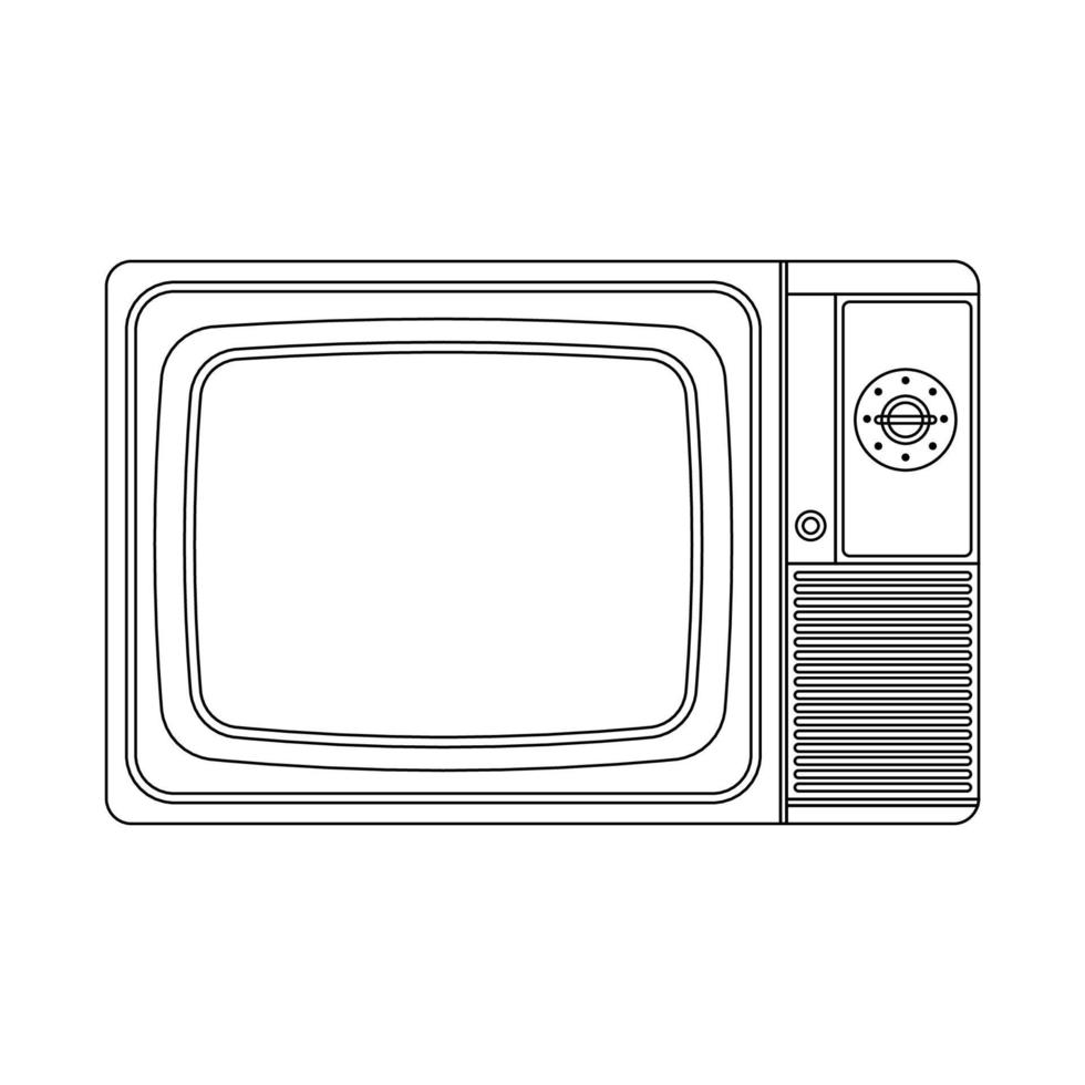 retrò tv schema icona illustrazione su isolato bianca sfondo vettore