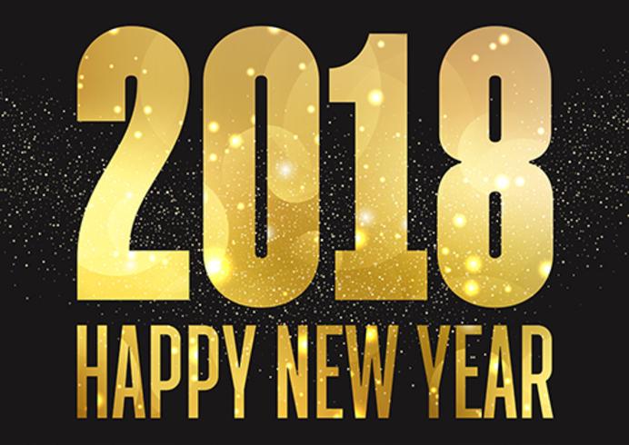 Golden Happy New Year background vettore