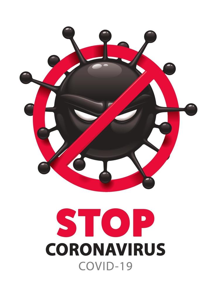 fermare il poster vettoriale di coronavirus