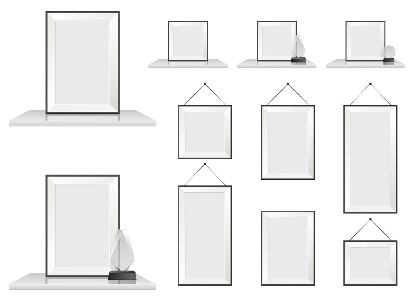 Insieme realistico dell'illustrazione di progettazione di vettore della struttura della foto isolato su fondo bianco