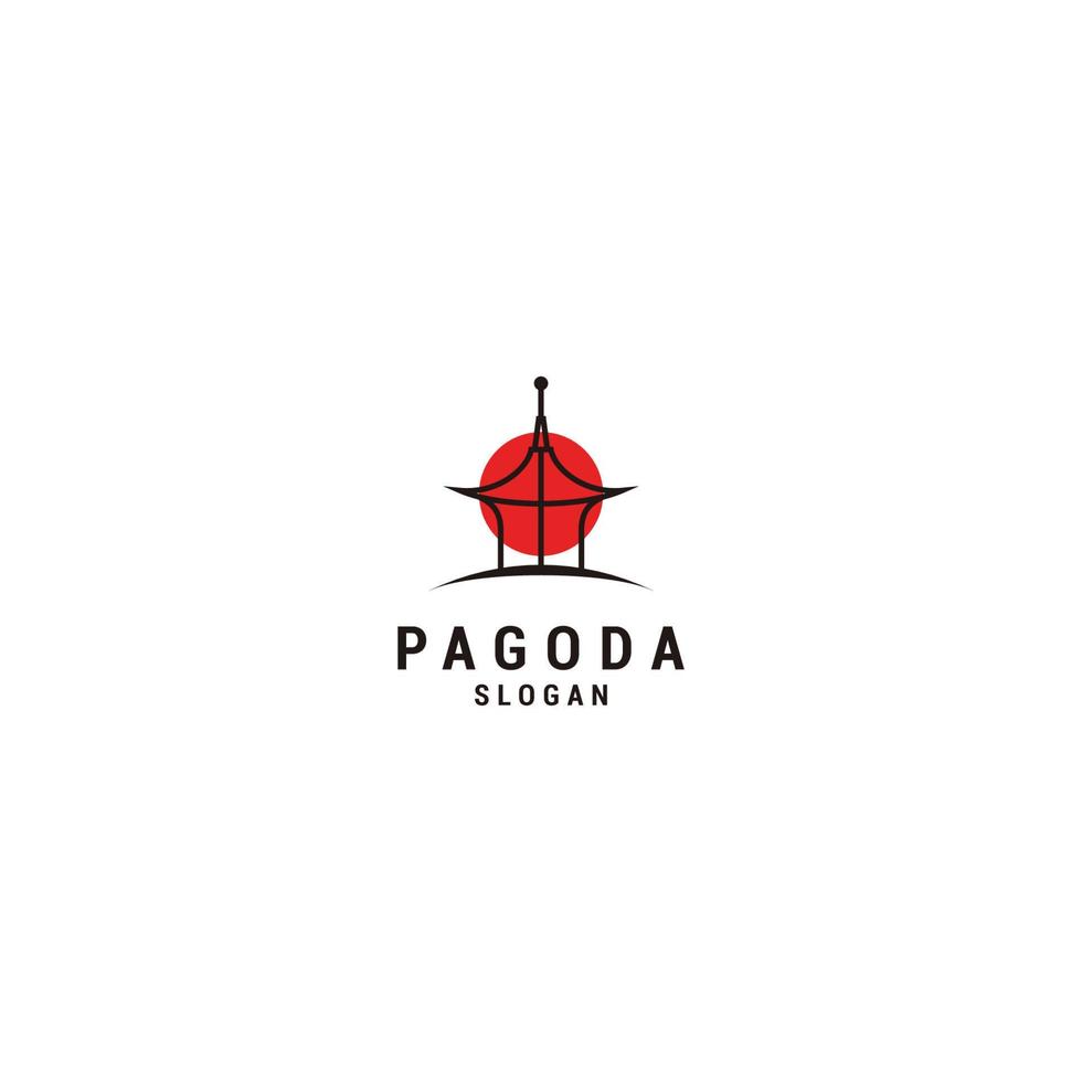 pagoda logo icona design modello piatto vettore