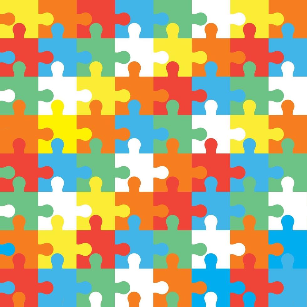 colorato jigsaw pattern, illustrazione vettoriale stile piatto