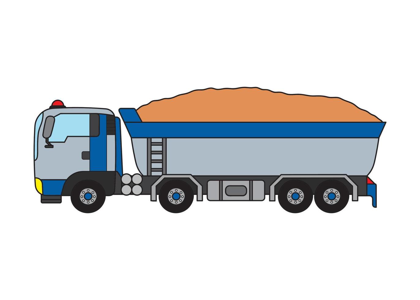 vettore illustrazione colore bambini costruzione cumulo di rifiuti camion trasporto sporco