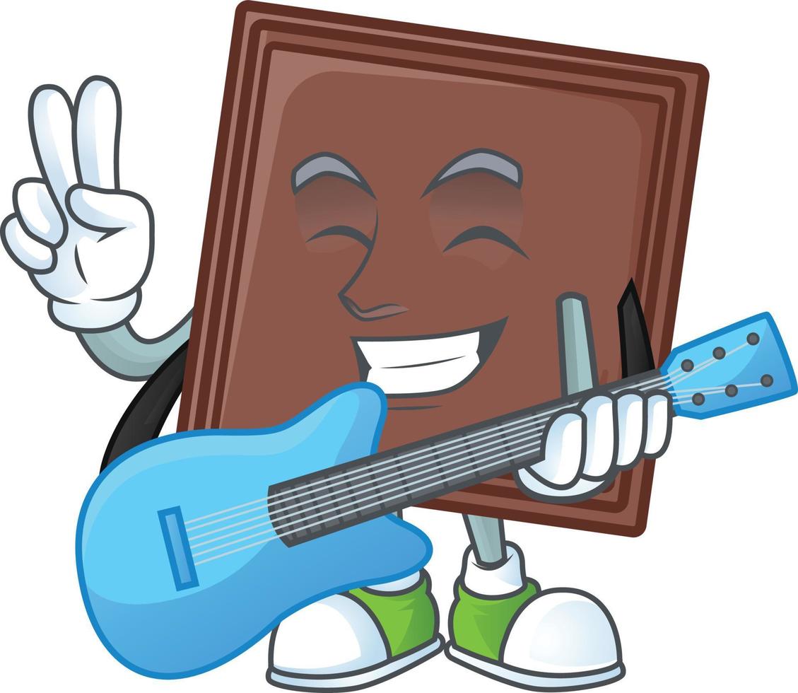 uno mordere cioccolato bar cartone animato personaggio stile vettore