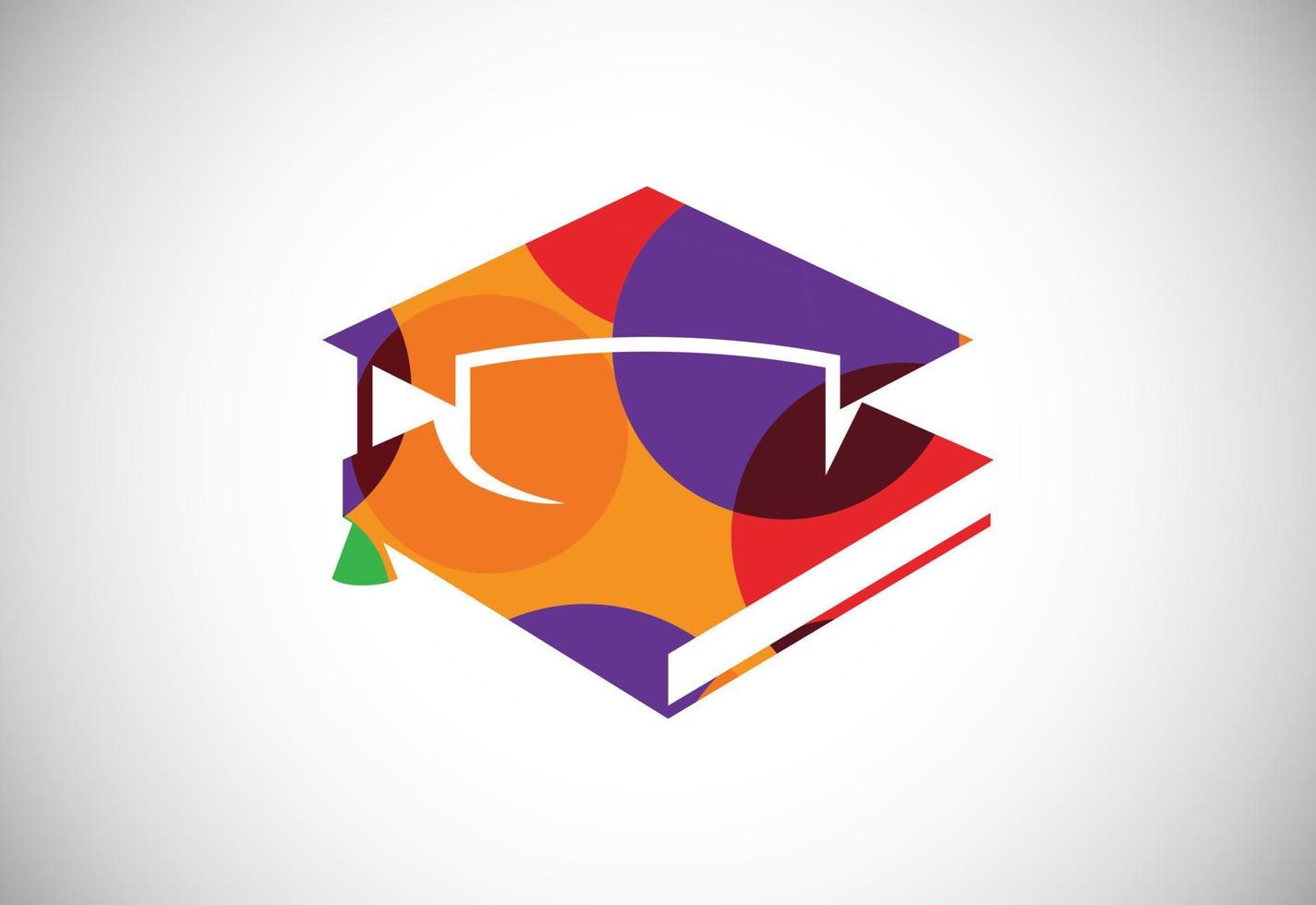 moderno Basso poli stile formazione scolastica logo disegno, geometrico, e triangolo libro logo icona cartello simbolo. vettore