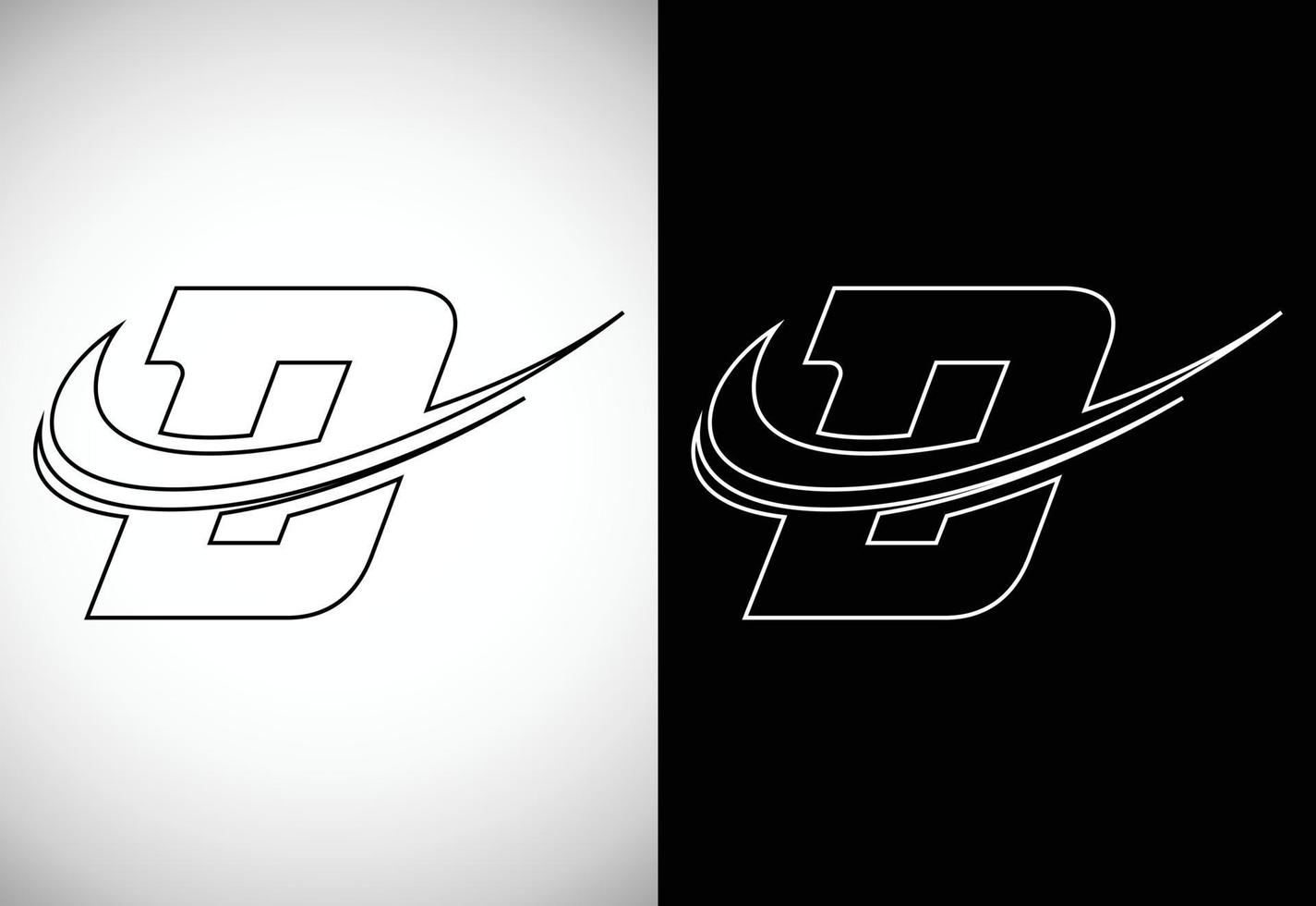 iniziale lettera d con un' swoosh linea stile artistico logo. moderno vettore logotipo per attività commerciale e azienda identità.