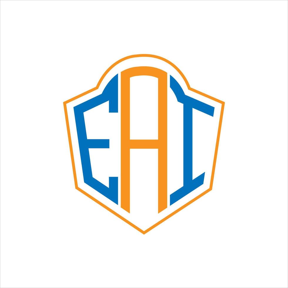 eai astratto monogramma scudo logo design su bianca sfondo. eai creativo iniziali lettera logo. vettore