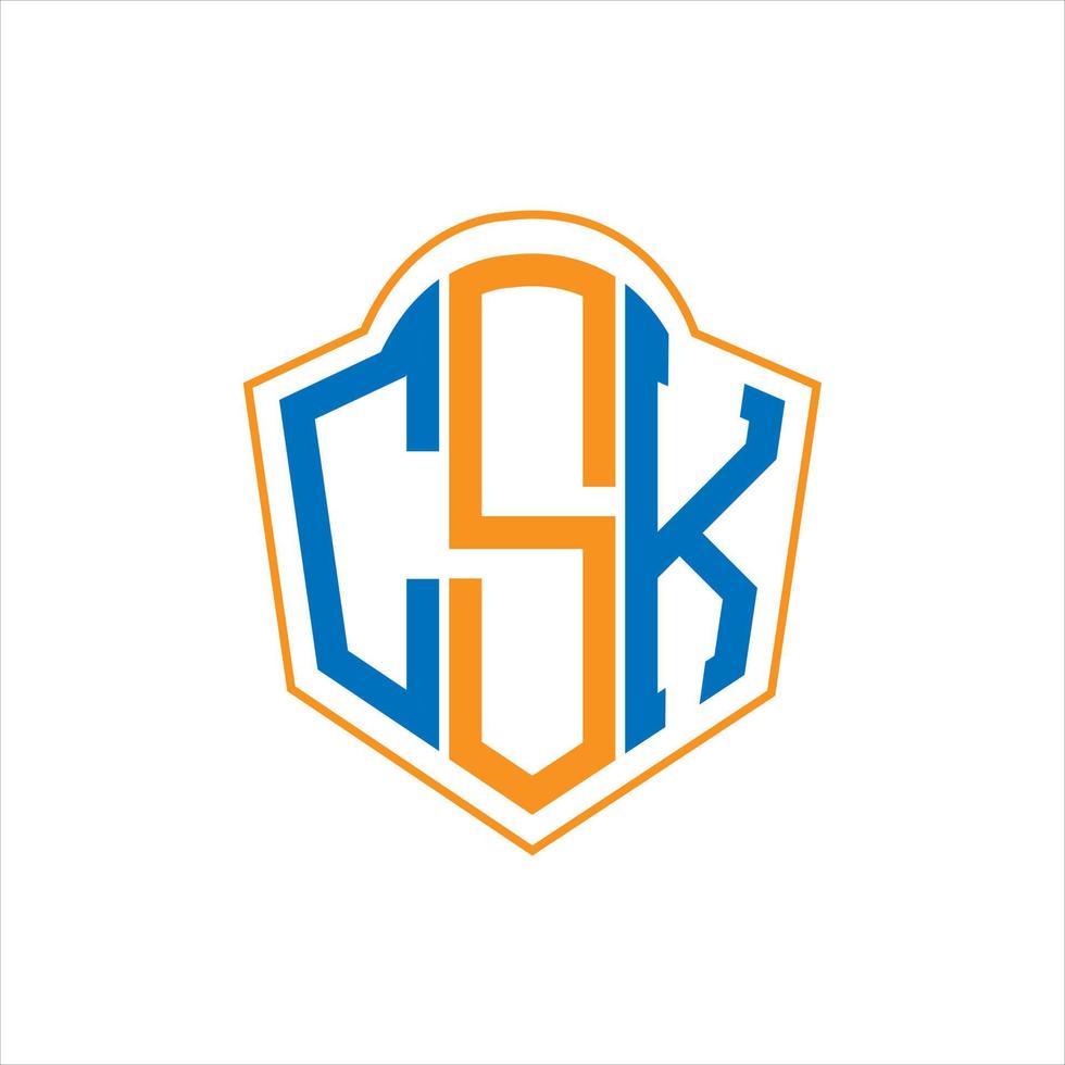 csk astratto monogramma scudo logo design su bianca sfondo. csk creativo iniziali lettera logo. vettore