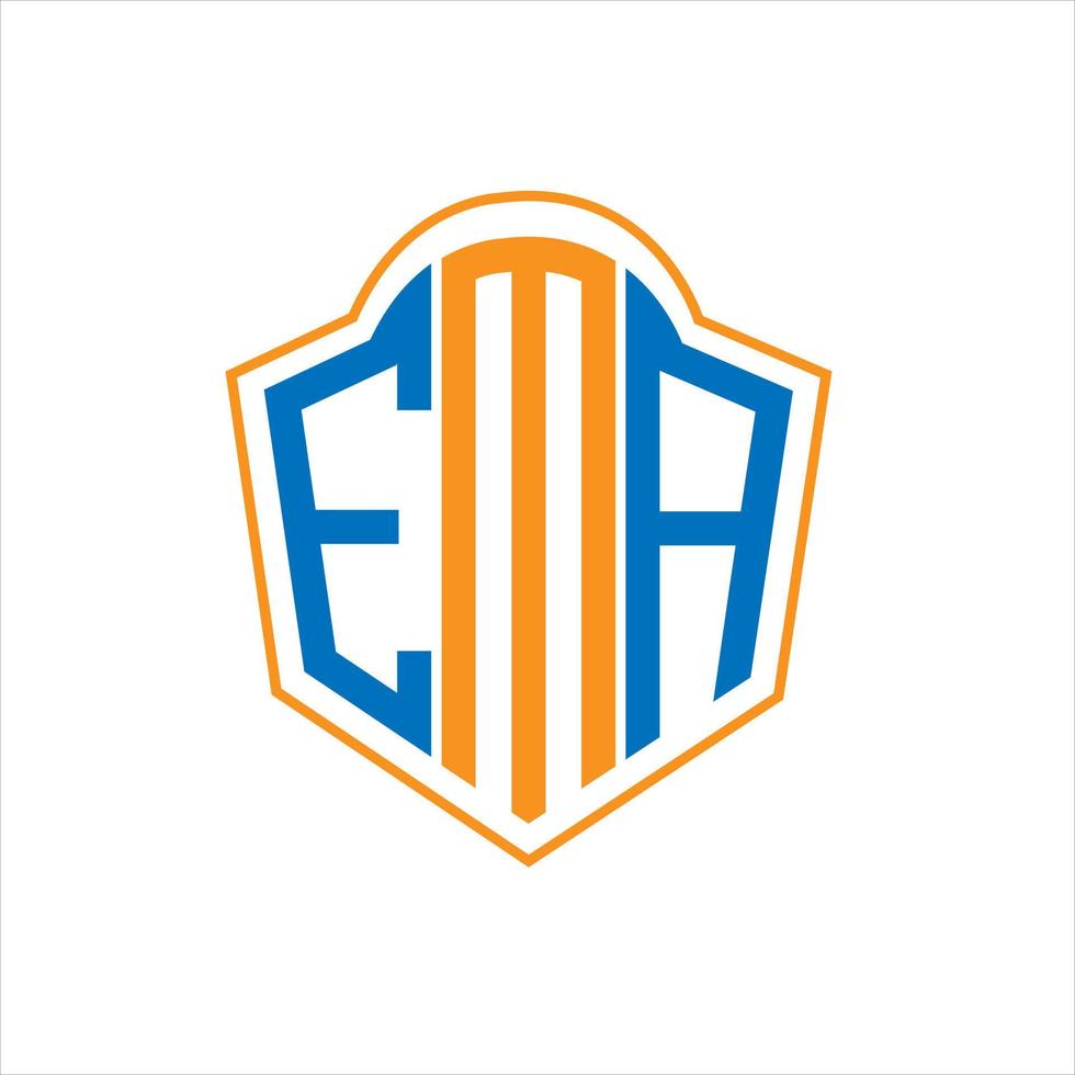 ema astratto monogramma scudo logo design su bianca sfondo. ema creativo iniziali lettera logo. vettore