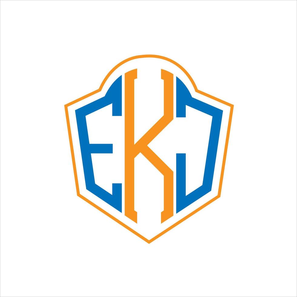 ekj astratto monogramma scudo logo design su bianca sfondo. ekj creativo iniziali lettera logo. vettore