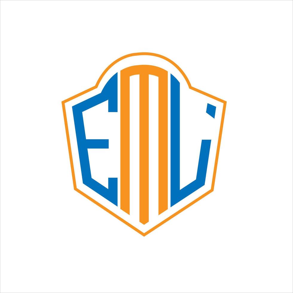 eml astratto monogramma scudo logo design su bianca sfondo. eml creativo iniziali lettera logo. vettore