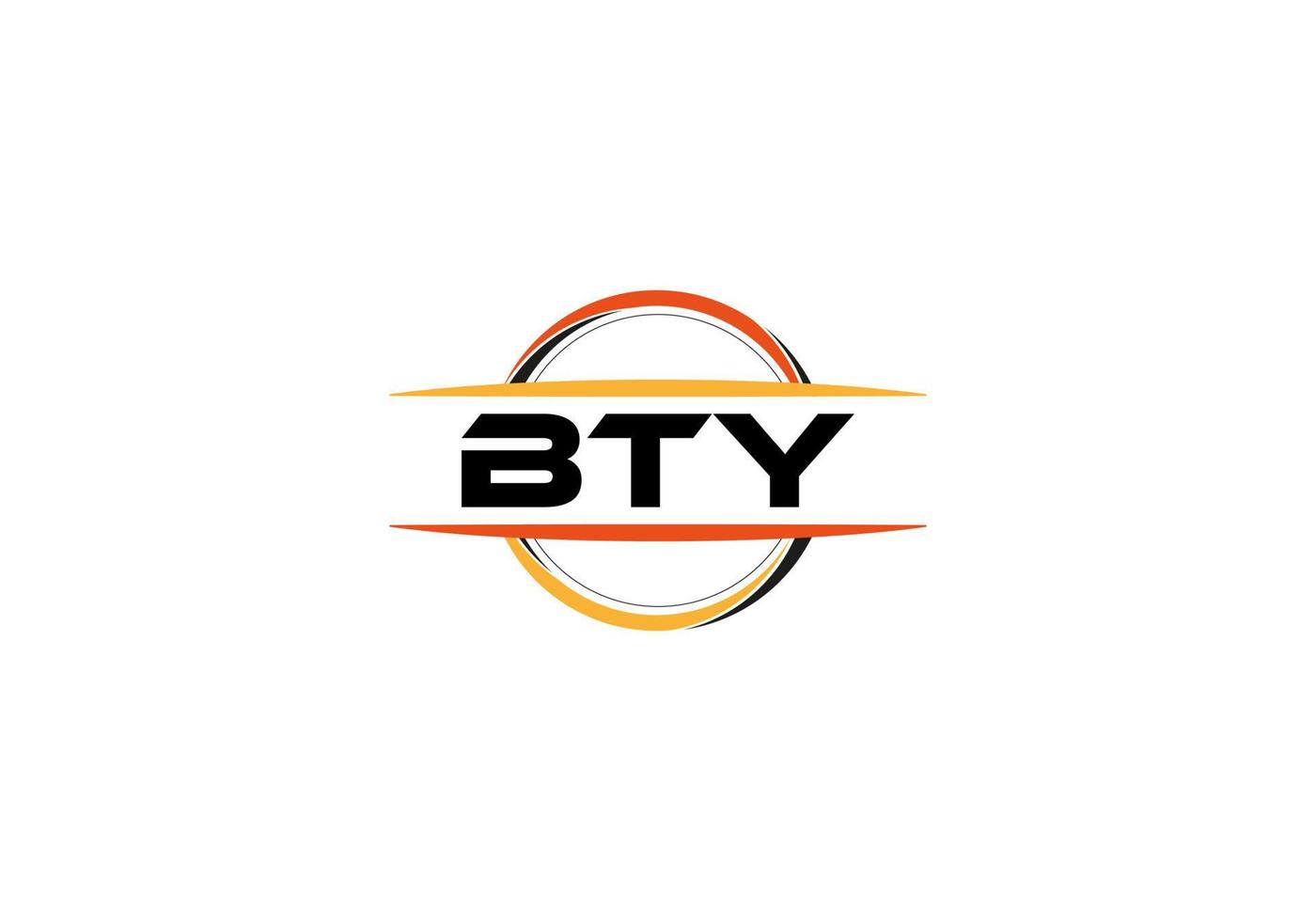 bty lettera reali mandala forma logo. bty spazzola arte logo. bty logo per un' azienda, attività commerciale, e commerciale uso. vettore