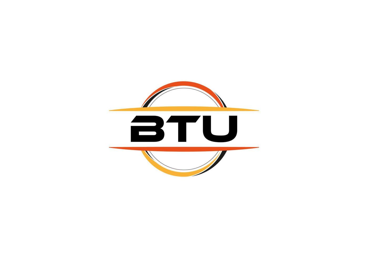 btu lettera reali mandala forma logo. btu spazzola arte logo. btu logo per un' azienda, attività commerciale, e commerciale uso. vettore