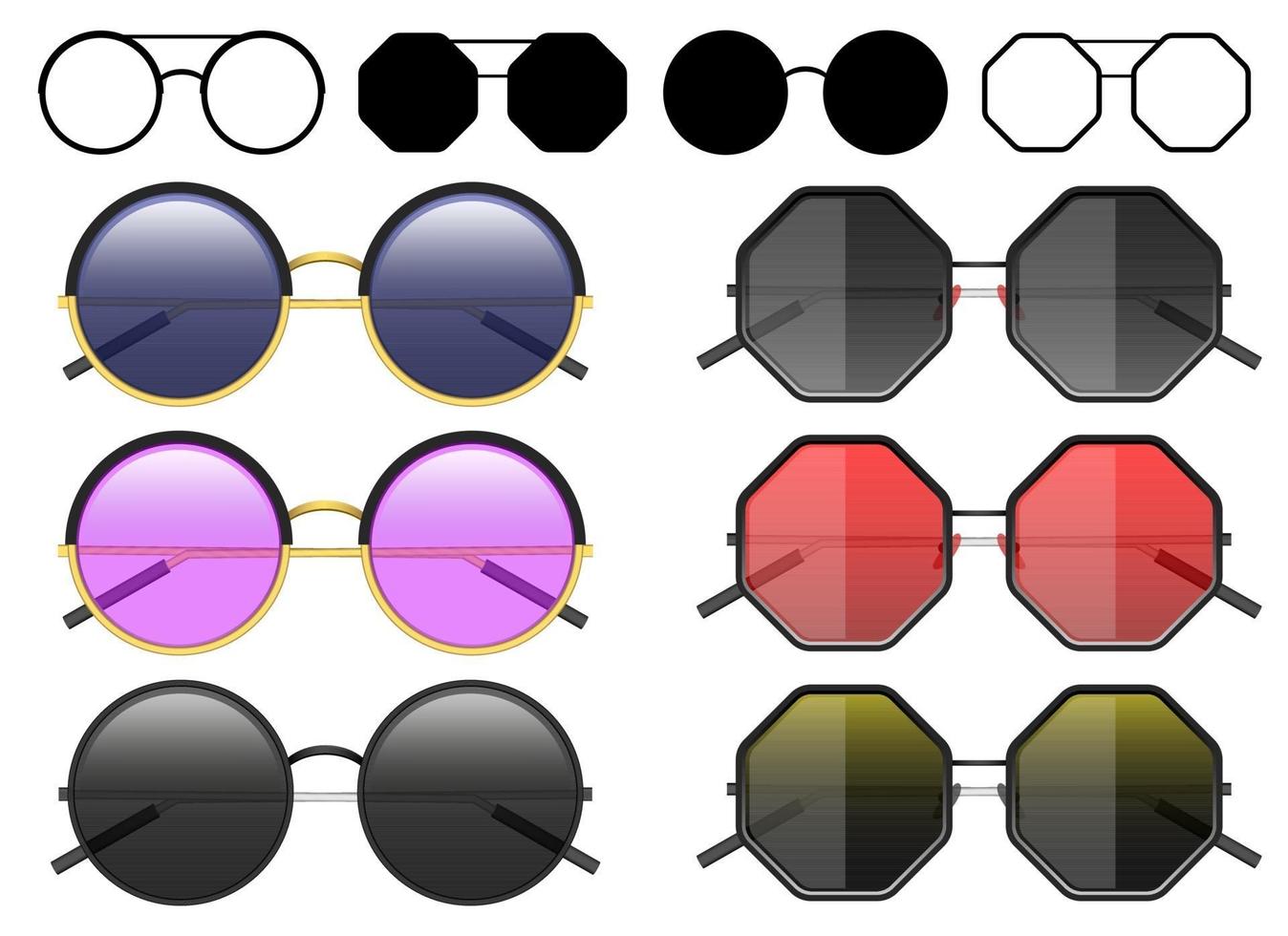 illustrazione di progettazione di vettore di occhiali da sole hipster isolato su priorità bassa bianca