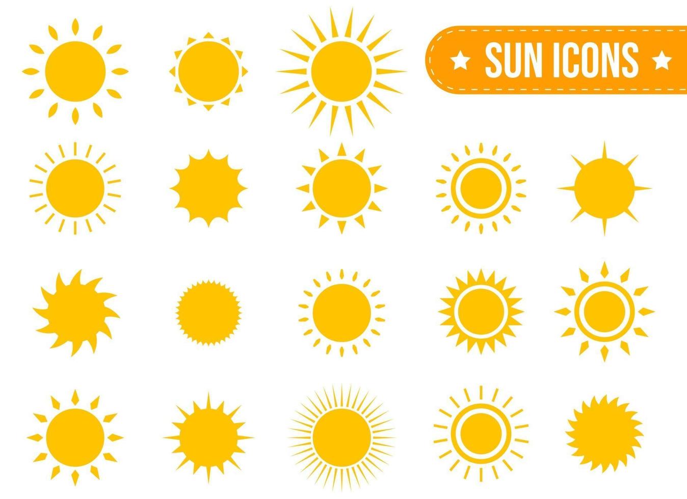 Sun icon set vector design illustration set isolato su sfondo bianco