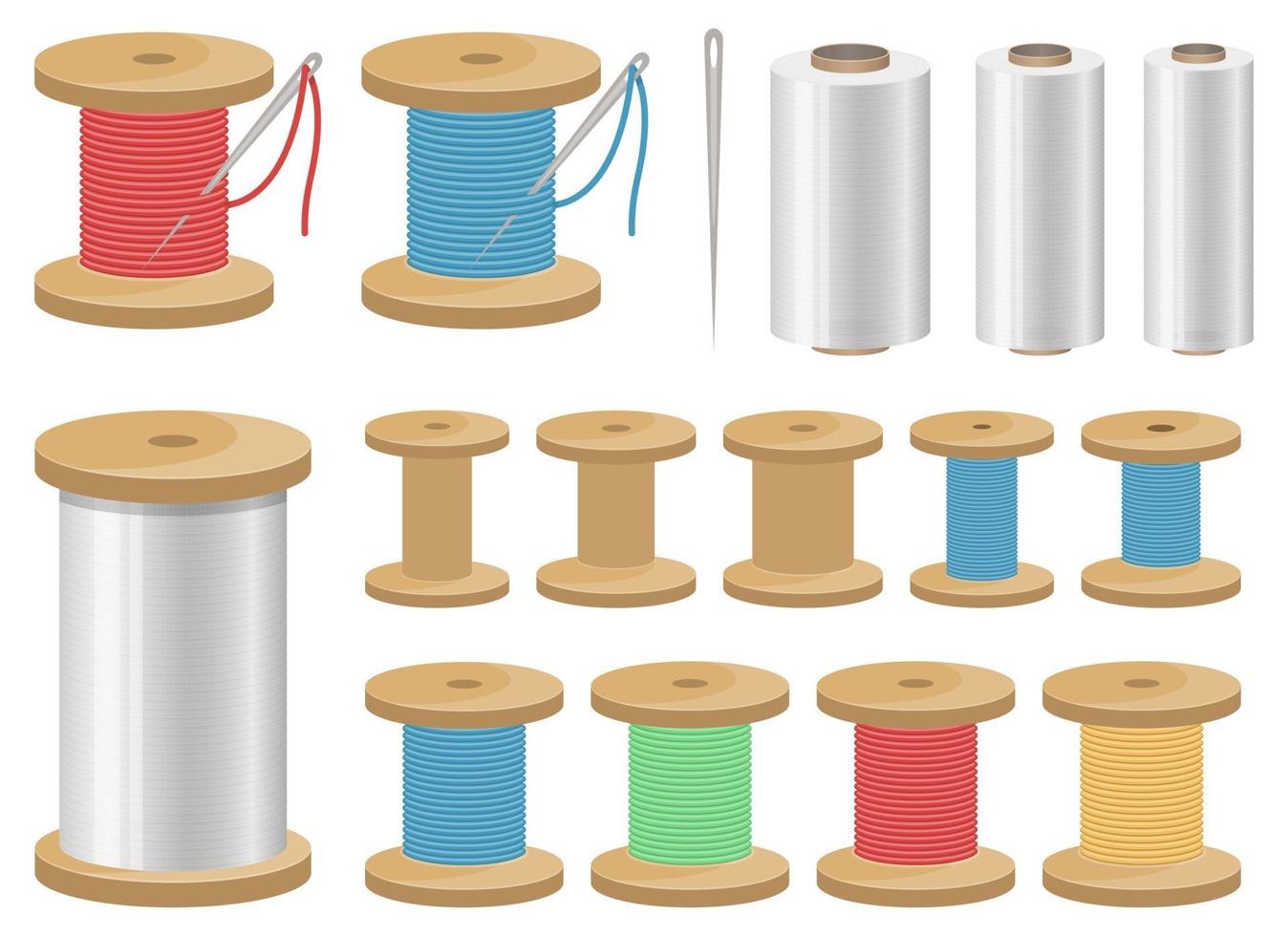 illustrazione di progettazione di vettore della bobina del filo isolata su fondo bianco