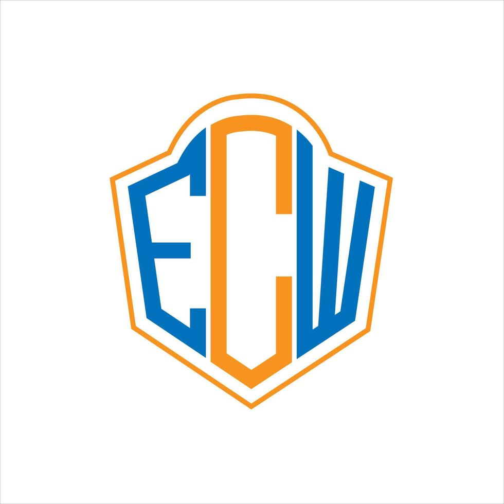 ecw astratto monogramma scudo logo design su bianca sfondo. ecw creativo iniziali lettera logo. vettore