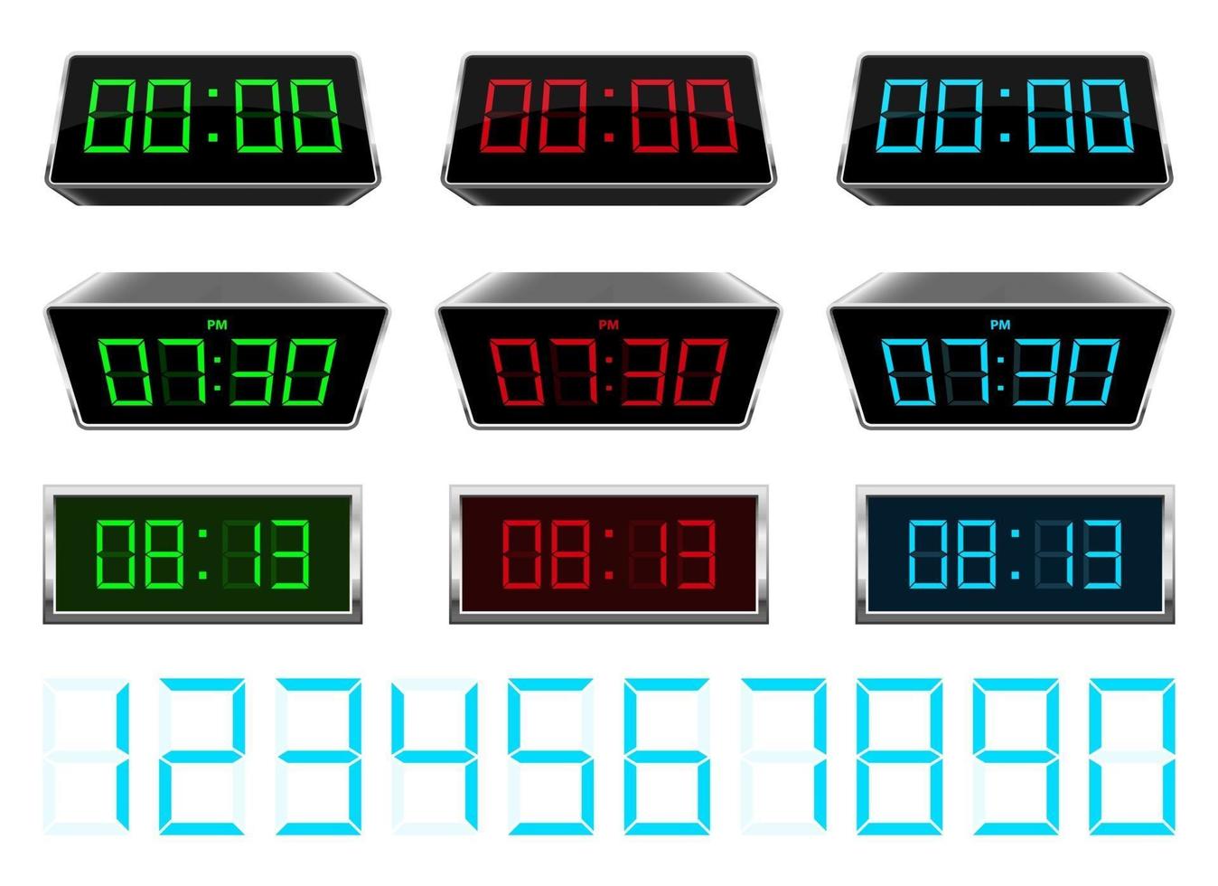 illustrazione di progettazione di vettore di orologio digitale isolato su priorità bassa