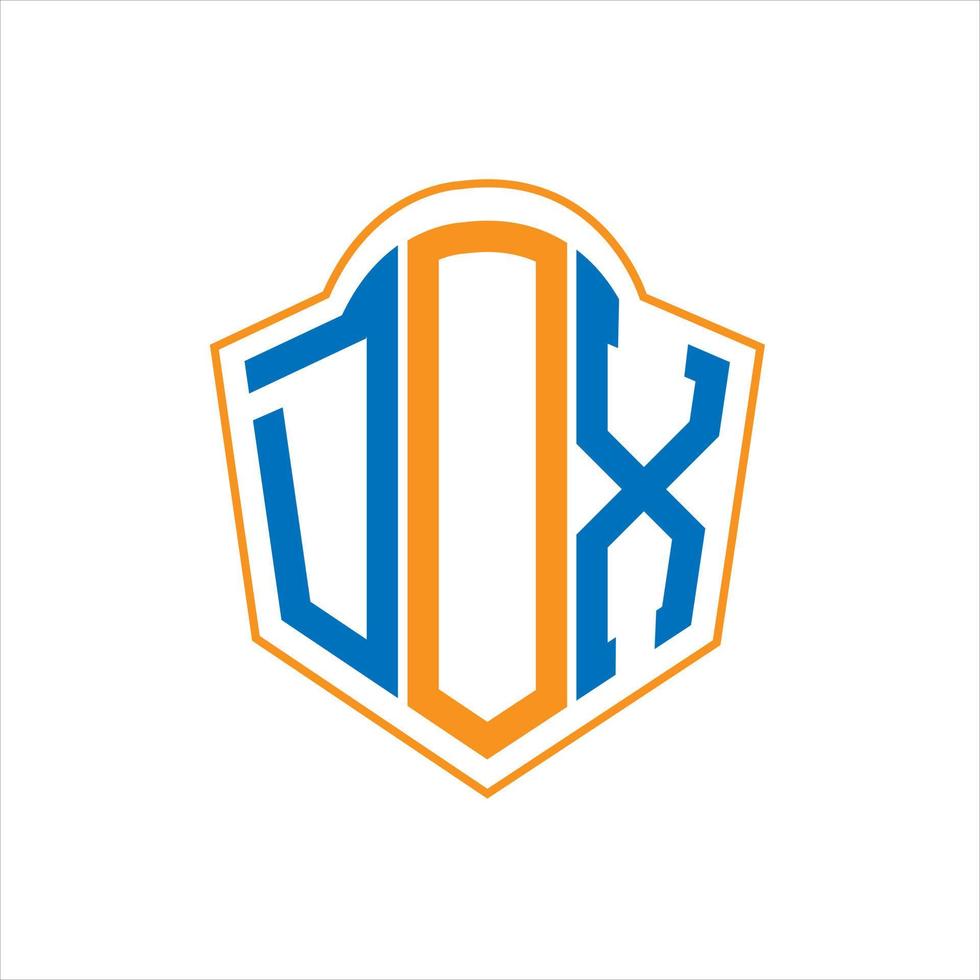 dox astratto monogramma scudo logo design su bianca sfondo. dox creativo iniziali lettera logo. vettore