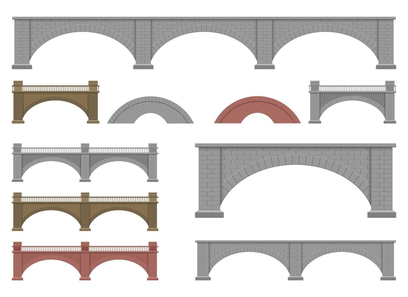 illustrazione di disegno vettoriale ponte di pietra isolato su priorità bassa bianca