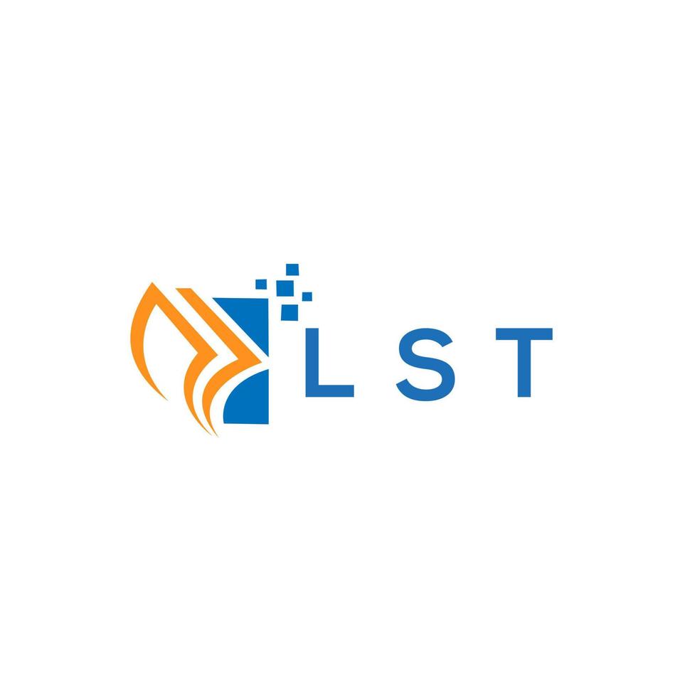 lst credito riparazione contabilità logo design su bianca sfondo. lst creativo iniziali crescita grafico lettera logo concetto. lst attività commerciale finanza logo design. vettore