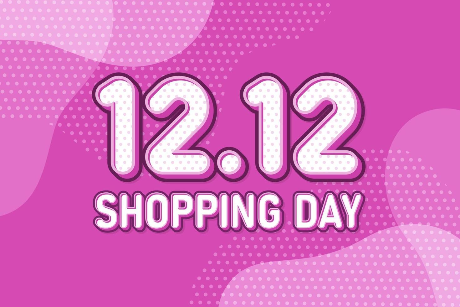 12.12 giornata di shopping, design pastello banner marketing di testo. illustrazione vettoriale