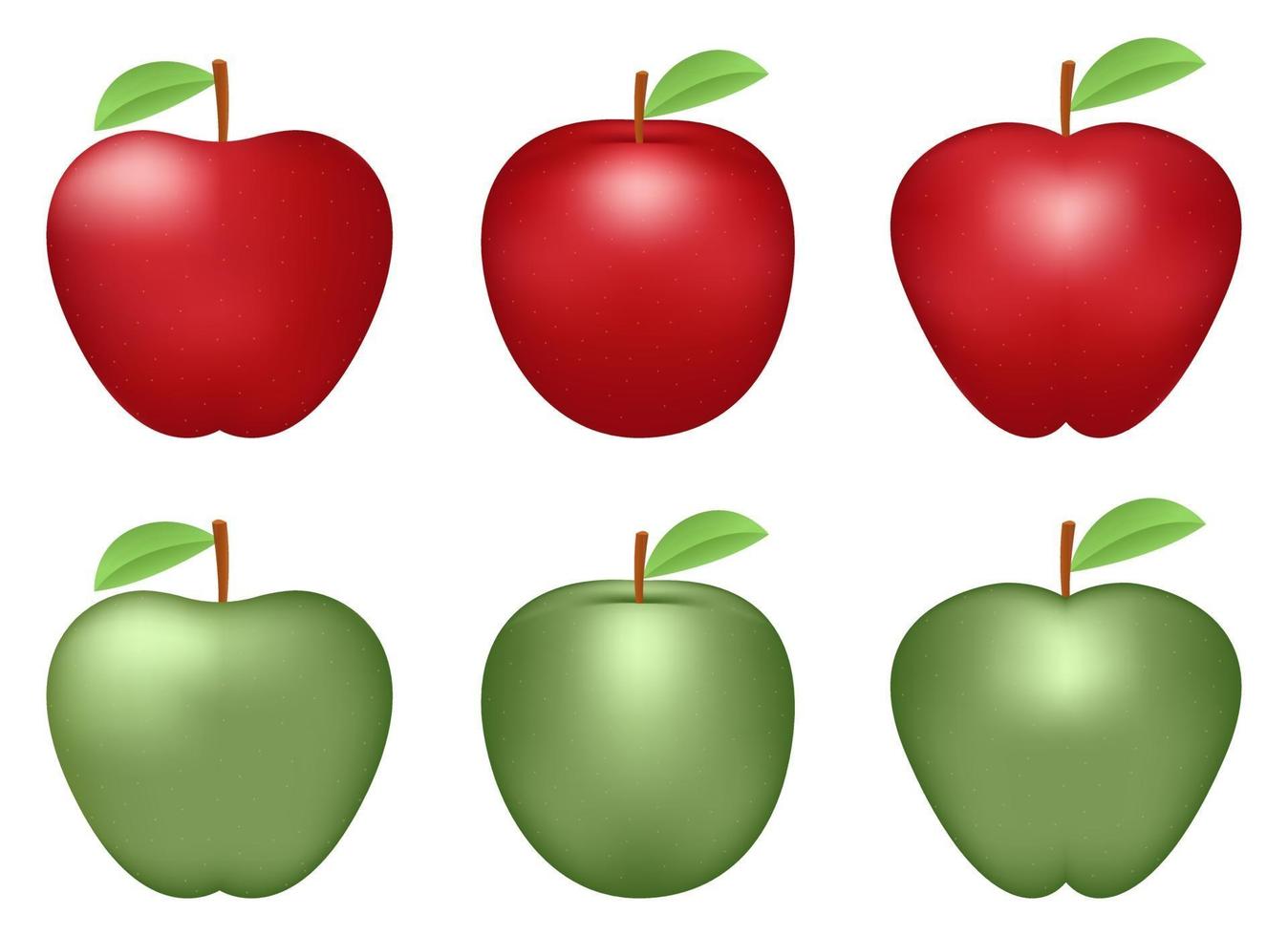 mela fresca set disegno vettoriale illustrazione isolato su sfondo bianco
