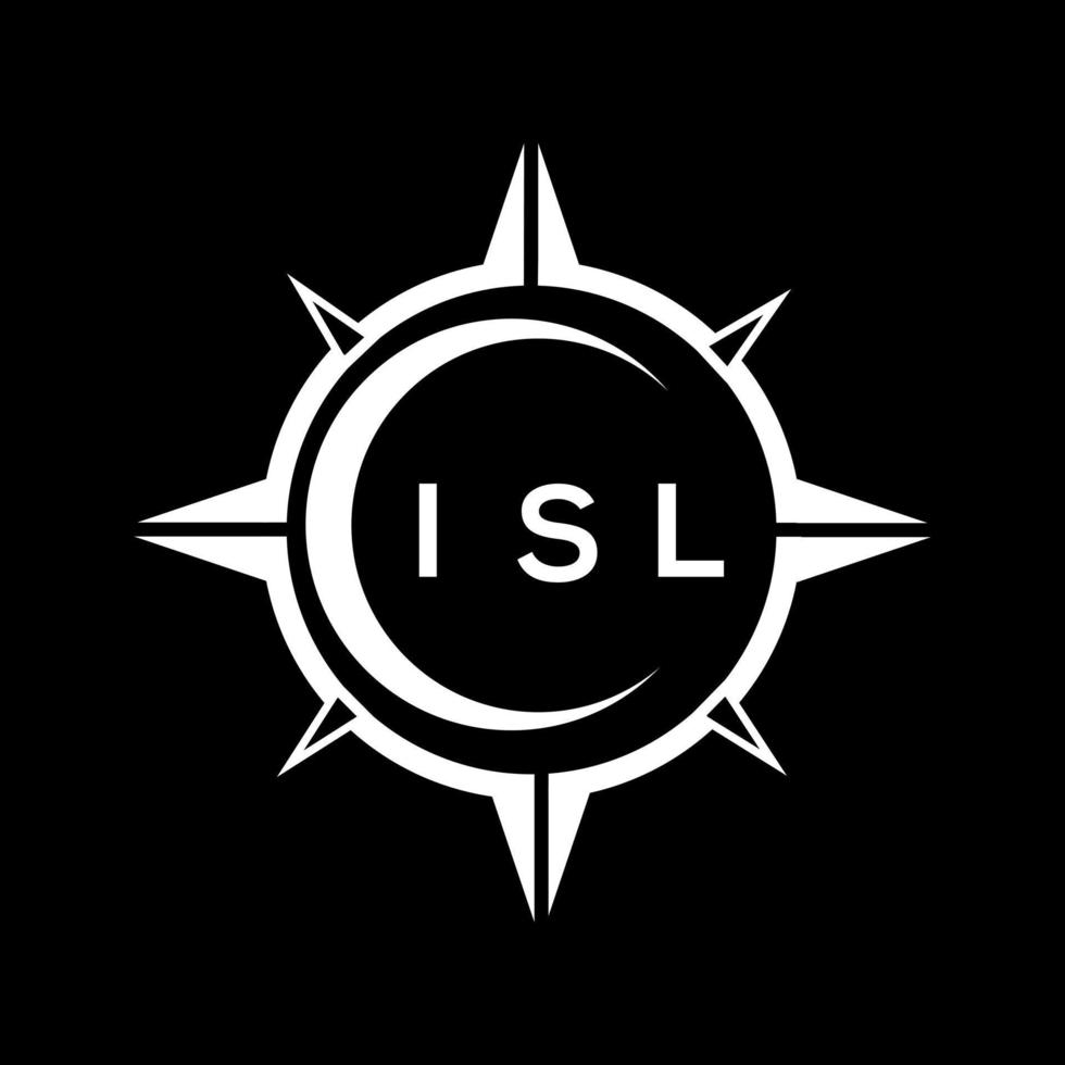 isl astratto tecnologia cerchio ambientazione logo design su nero sfondo. isl creativo iniziali lettera logo. vettore